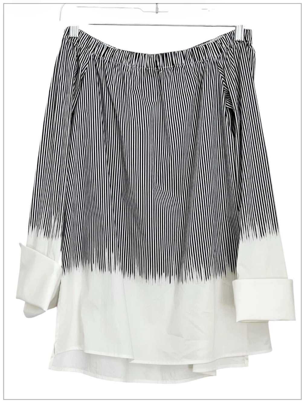 Lafayette 148 Black/White 97% Cotton Off The Shoulder Blouse Size P/ 2-4